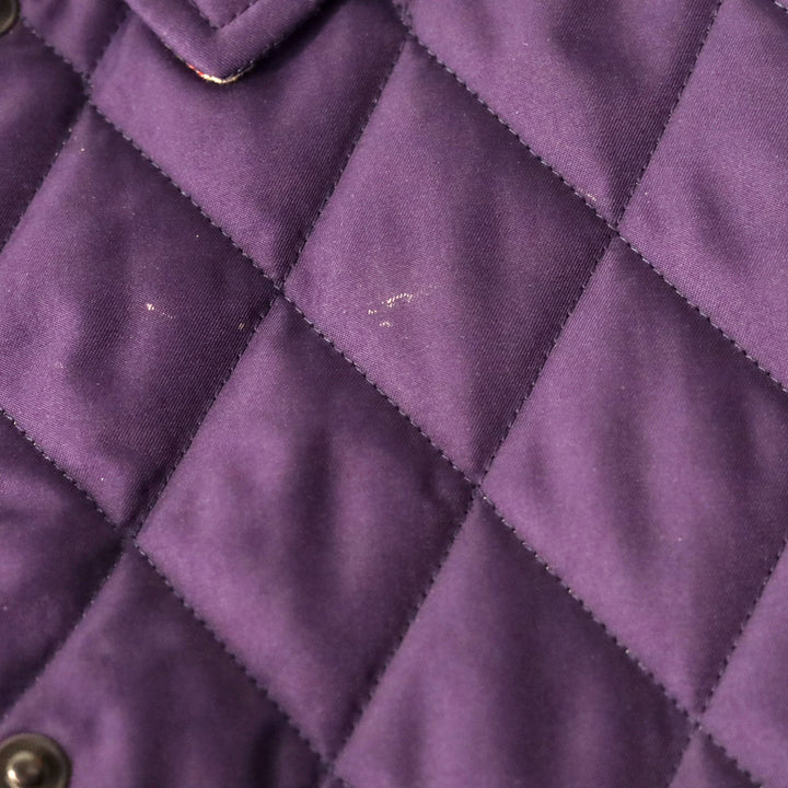 Burberry London Purple Quilted Button-Up Jacket
