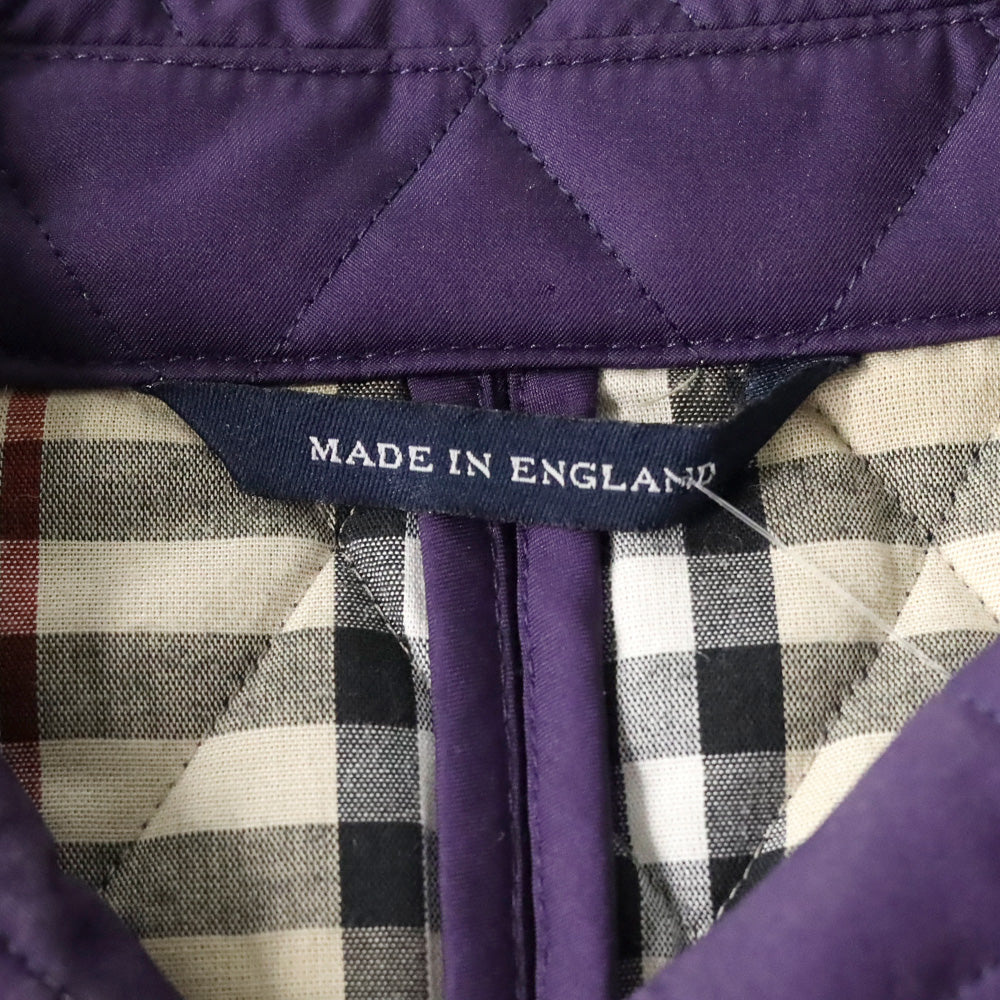 Burberry London Purple Quilted Button-Up Jacket