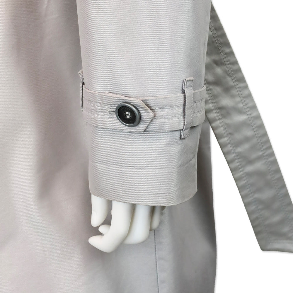 Burberry London Shiny Grey Double-Breasted Trench Coat