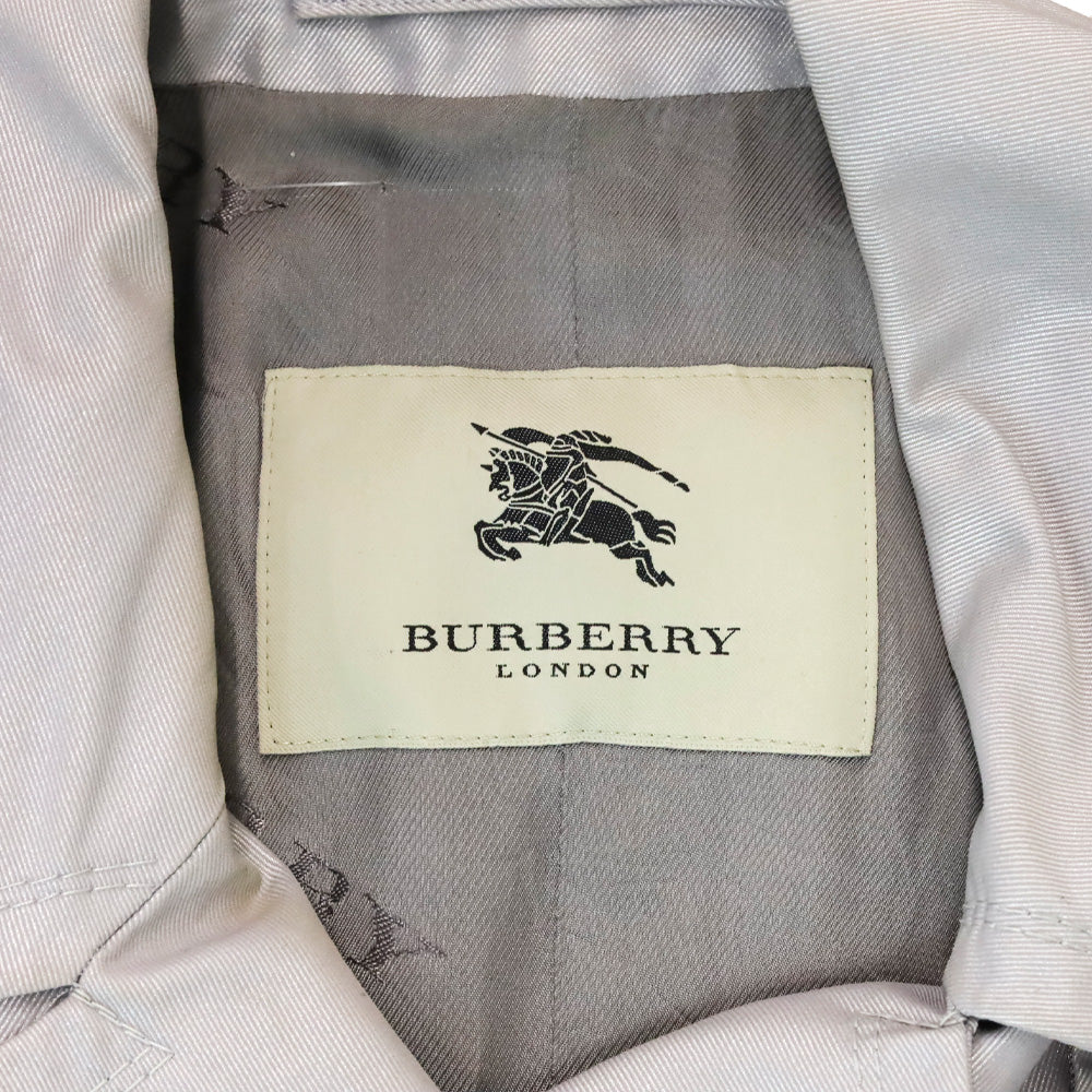 Burberry London Shiny Grey Double-Breasted Trench Coat