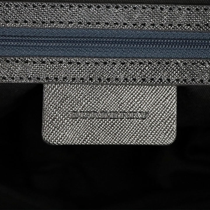 Burberry London Silver Nova House Check Medium Zip Tote