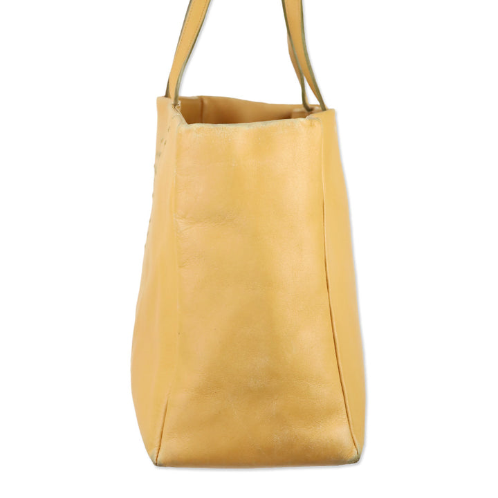 Burberry London Tan Stitched Leather Tote