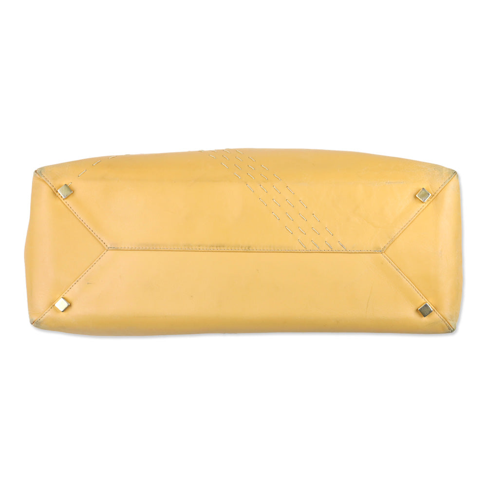 Burberry London Tan Stitched Leather Tote