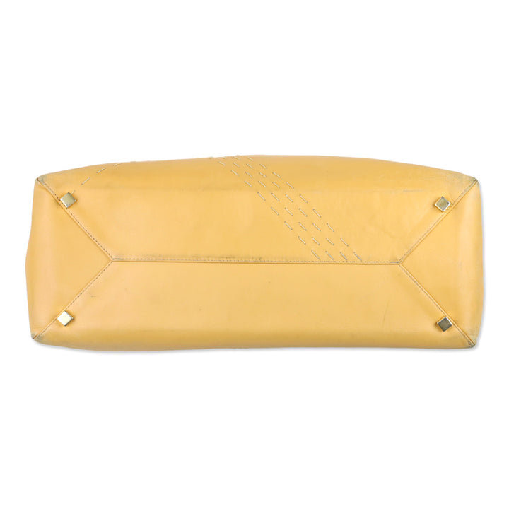 Burberry London Tan Stitched Leather Tote