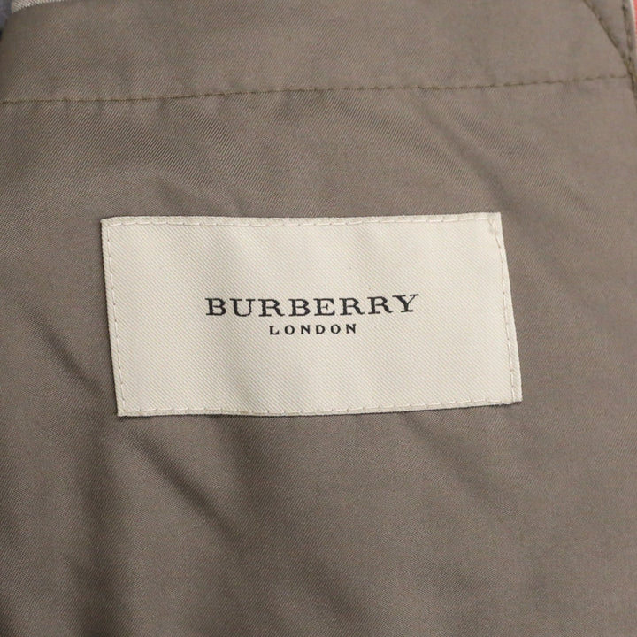 Burberry London Taupe Quilted Button Up Coat