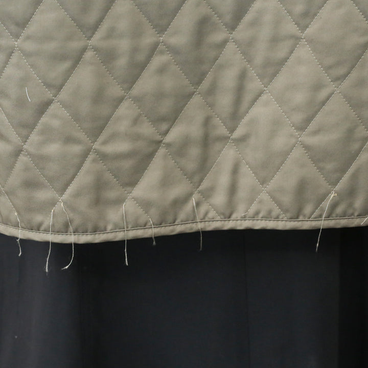 Burberry London Taupe Quilted Button Up Coat