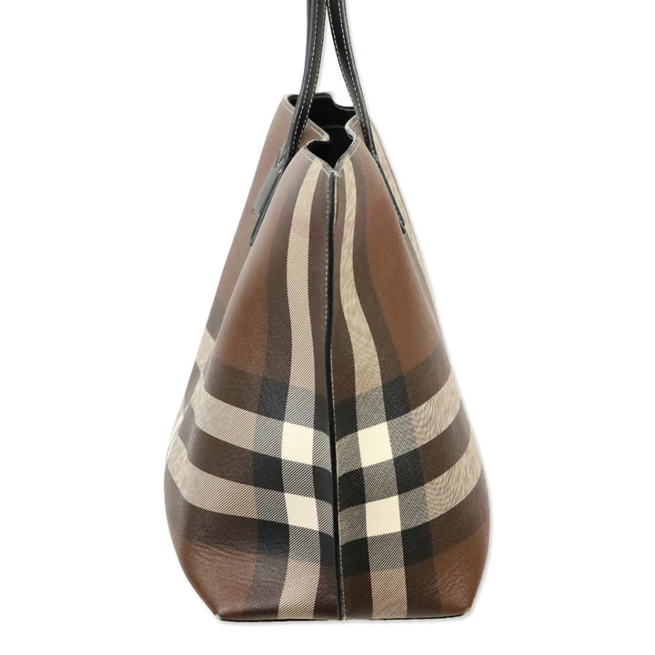 Burberry Medium Check Saffiano Leather Tote