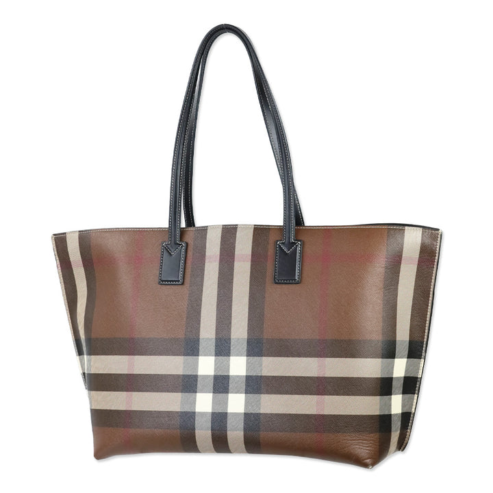 Burberry Medium Check Saffiano Leather Tote