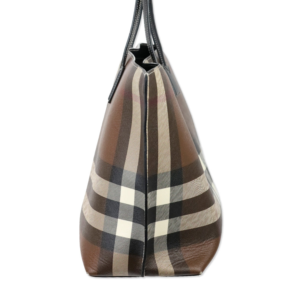 Burberry Medium Check Saffiano Leather Tote