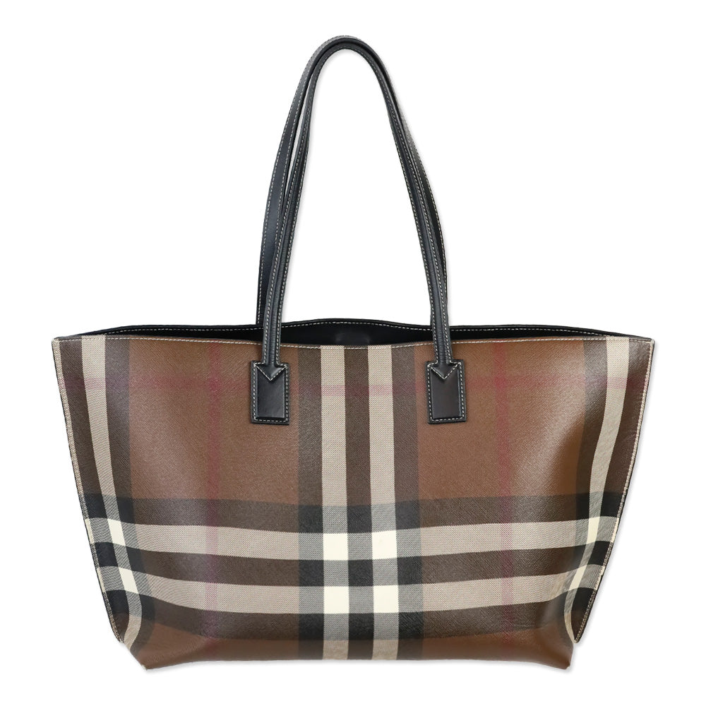 Burberry Medium Check Saffiano Leather Tote