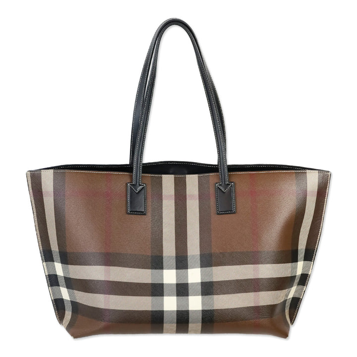 Burberry Medium Check Saffiano Leather Tote