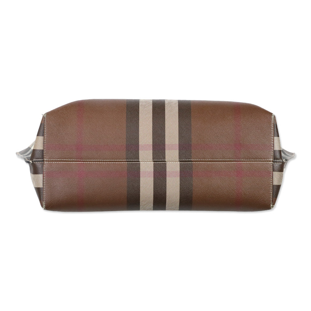 Burberry Medium Check Saffiano Leather Tote