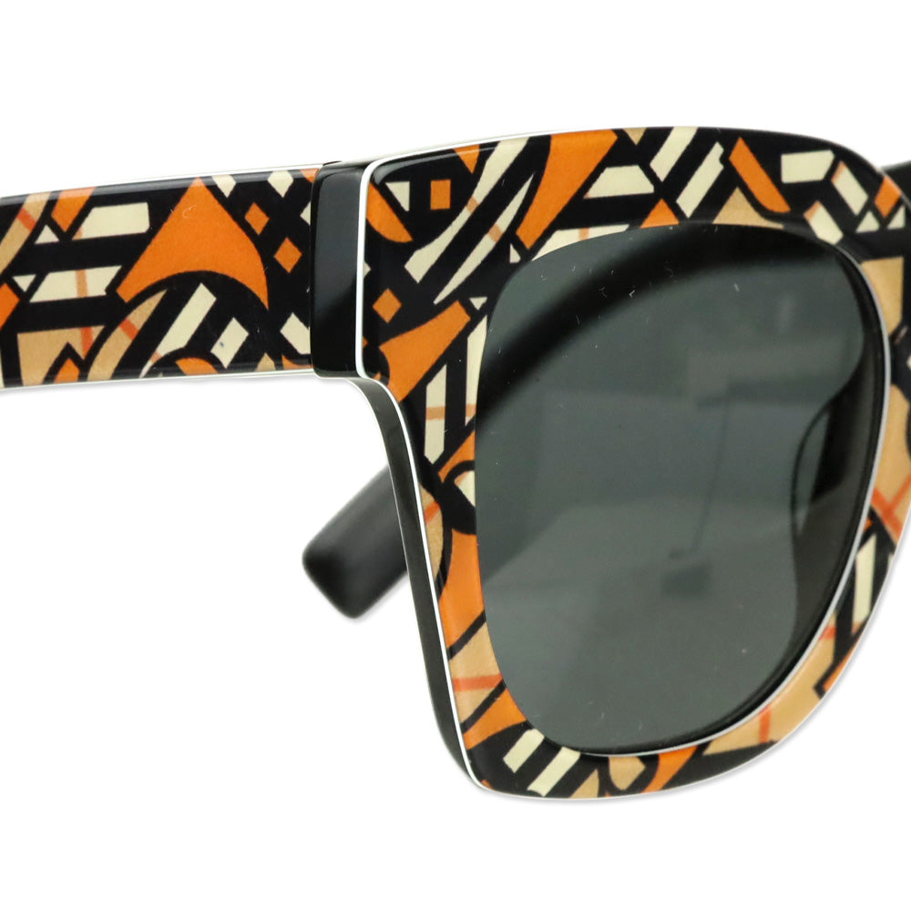 Burberry Multi B Check Pattern Acetate Square Sunglasses
