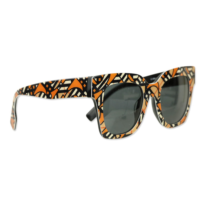Burberry Multi B Check Pattern Acetate Square Sunglasses