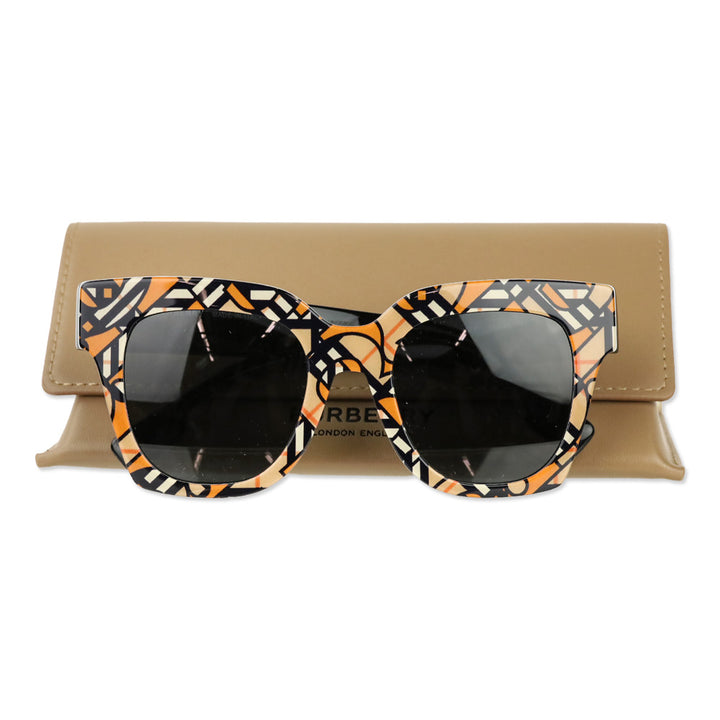 Burberry Multi B Check Pattern Acetate Square Sunglasses