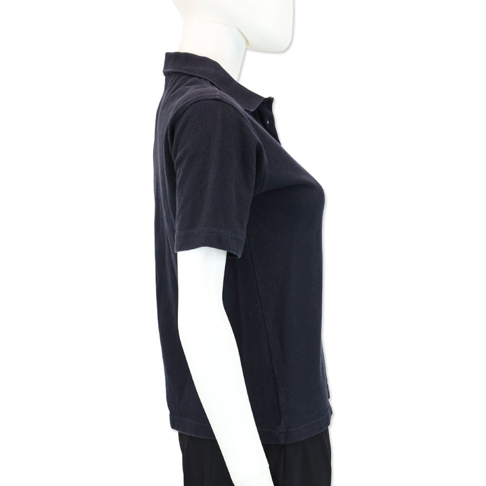 Burberry Navy Cotton Nova Check Trim Polo Shirt