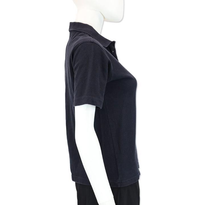Burberry Navy Cotton Nova Check Trim Polo Shirt