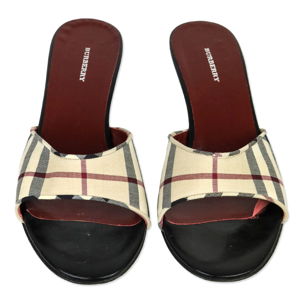 Burberry Nova Check Mule Sandals