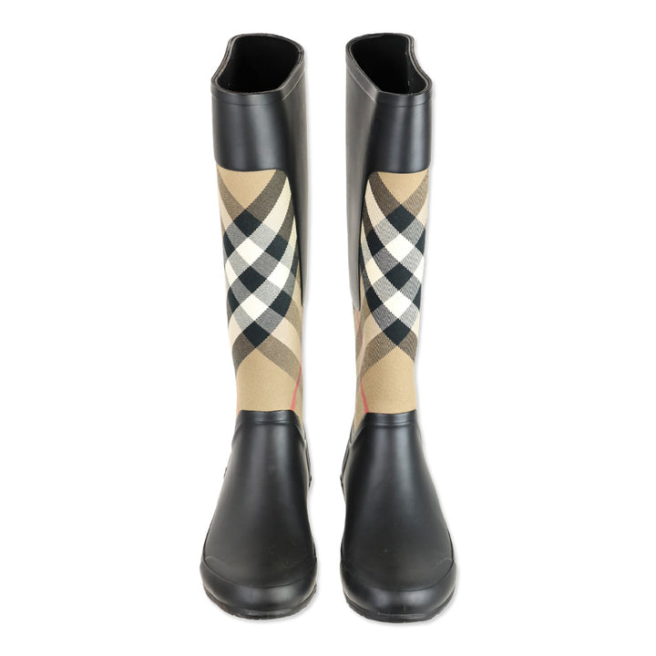 Burberry Nova Check Pattern Rubber Rain Boot
