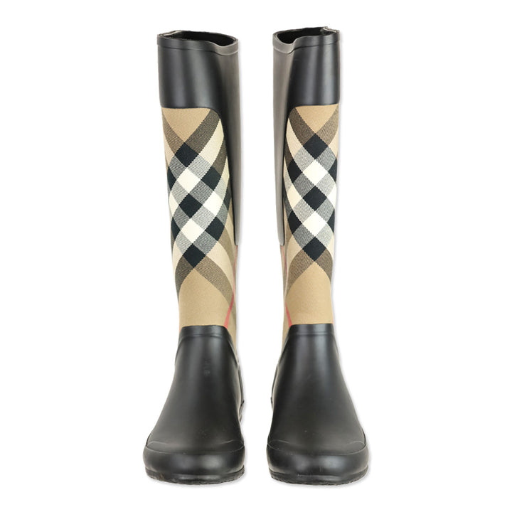 Burberry Nova Check Pattern Rubber Rain Boot