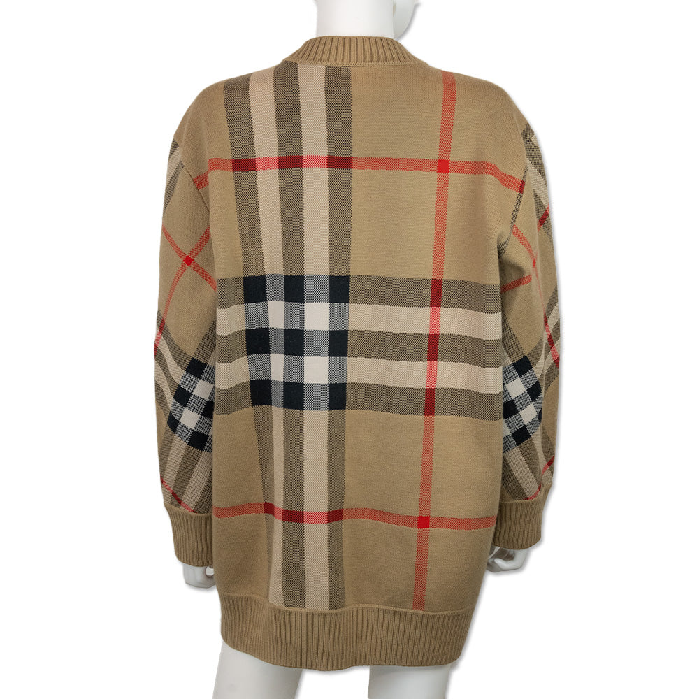 Burberry Nova Check Wool-Blend Knit Sweater