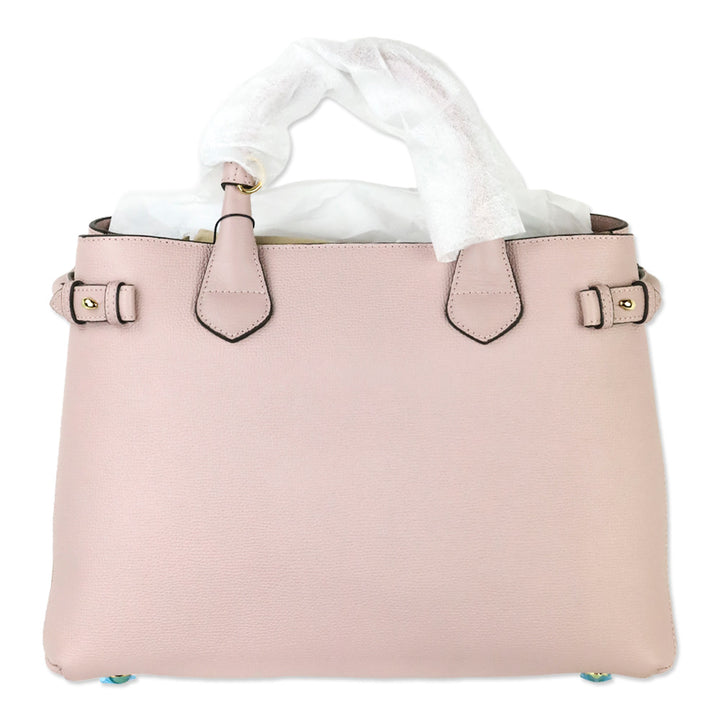 Burberry Pale Orchid Derby Leather House Check Medium Banner Tote