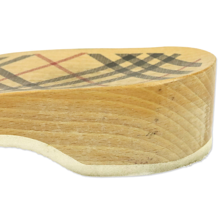 Burberry Pink Leather Buckle Wood Clog Mules Sandals