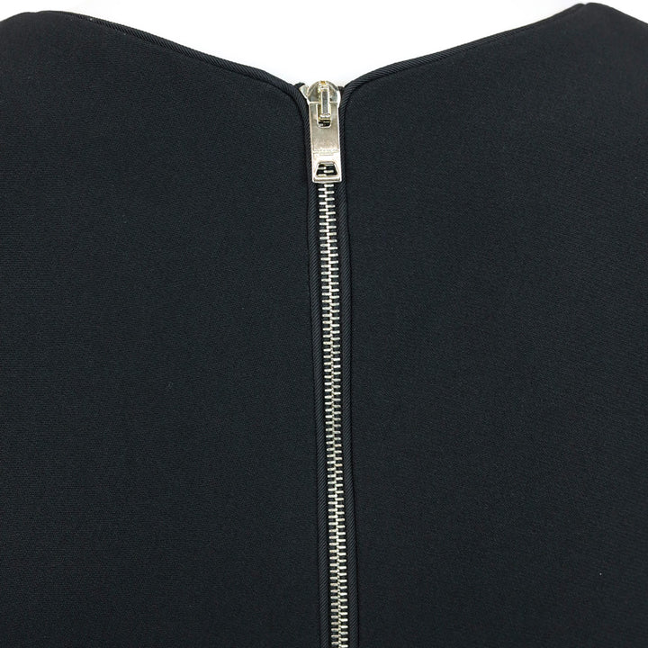 Burberry Prorsum Black Bow V-Neck Short Sleeve Midi Dress