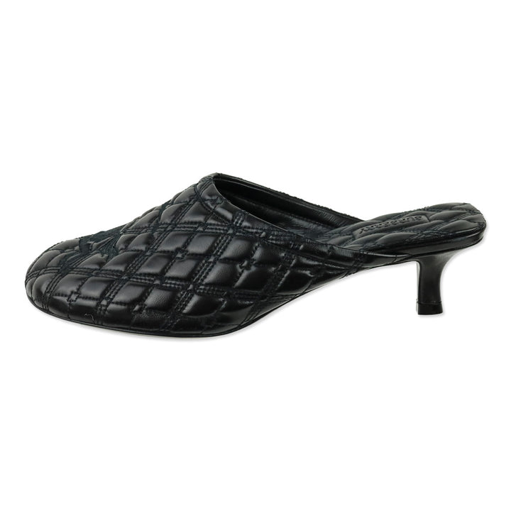 Burberry Prorsum Black Quilted Calf Leather Baby Mule