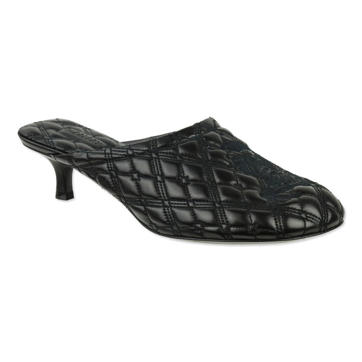 Burberry Prorsum Black Quilted Calf Leather Baby Mule