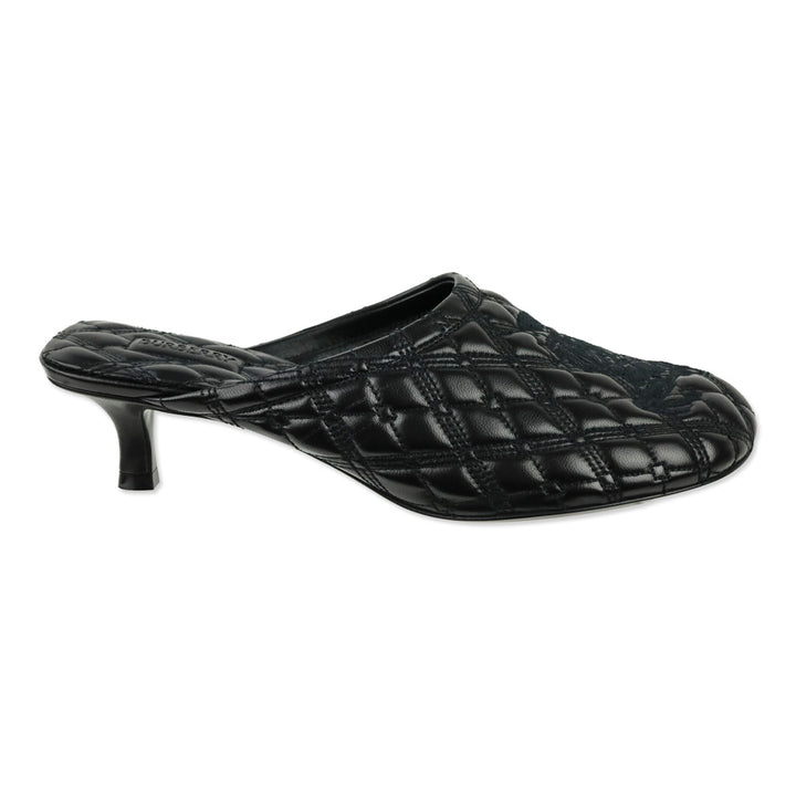 Burberry Prorsum Black Quilted Calf Leather Baby Mule