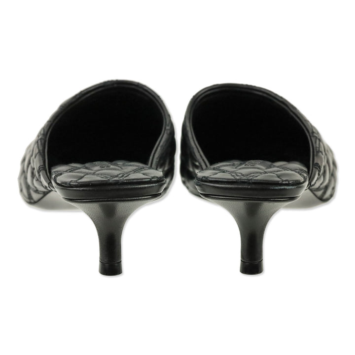 Burberry Prorsum Black Quilted Calf Leather Baby Mule