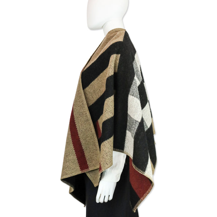 Burberry Prorsum Reversible Mega Check Wool/Cashmere Cape