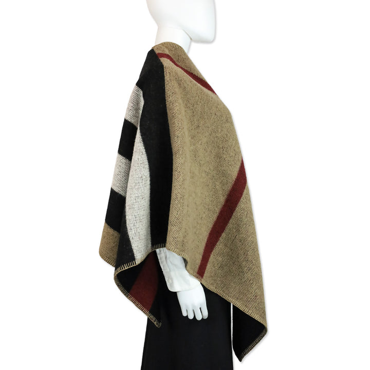 Burberry Prorsum Reversible Mega Check Wool/Cashmere Cape