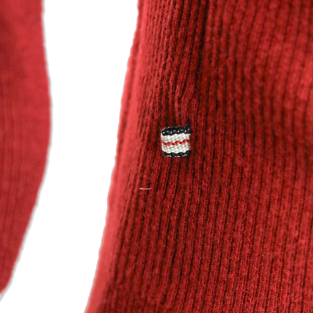 Burberry Red Ribbed-Knit Cashmere Belted Cardigan
