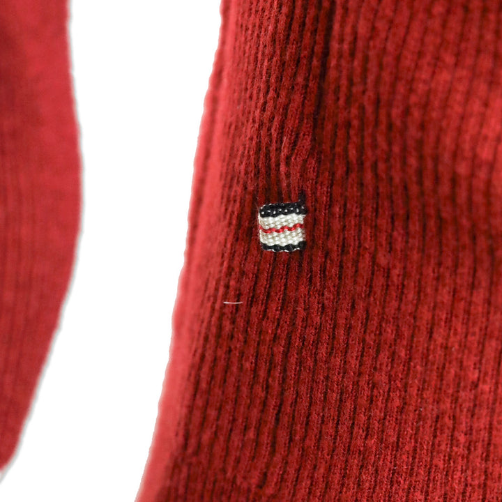 Burberry Red Ribbed-Knit Cashmere Belted Cardigan
