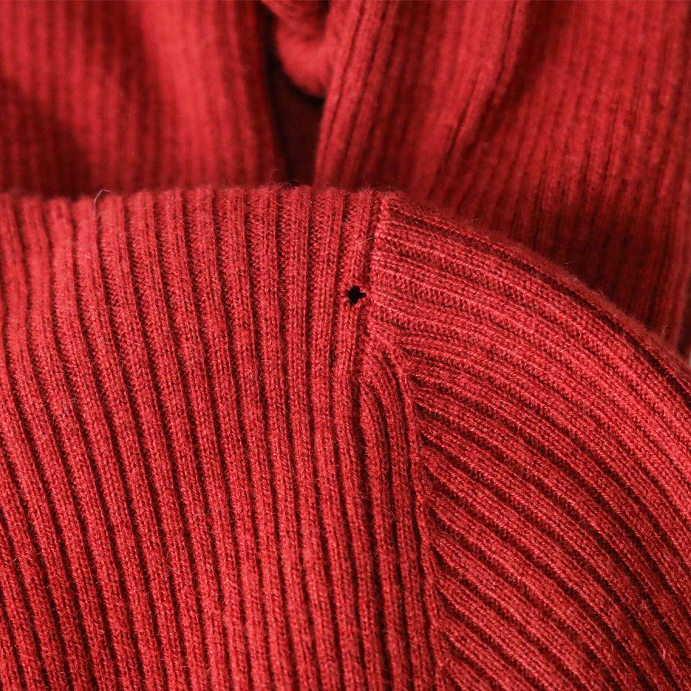 Burberry Red Ribbed-Knit Cashmere Belted Cardigan