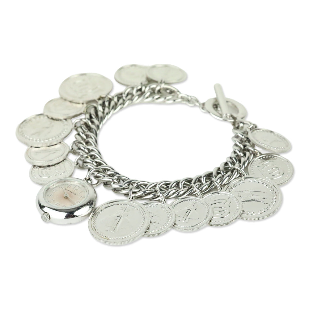 Burberry Sterling Silver 22mm Coin Charm Watch