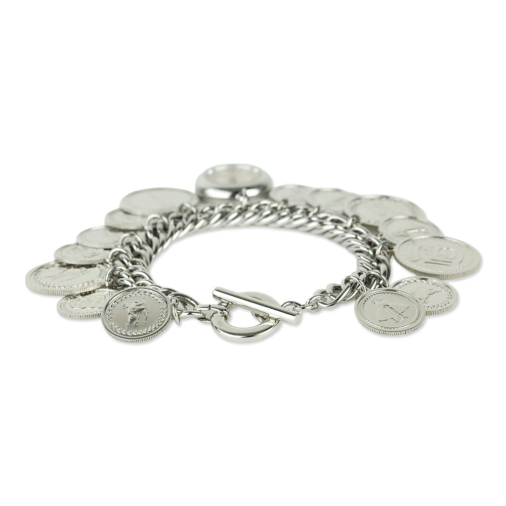 Burberry Sterling Silver 22mm Coin Charm Watch