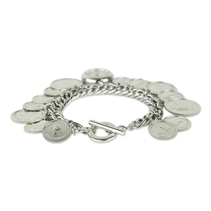 Burberry Sterling Silver 22mm Coin Charm Watch
