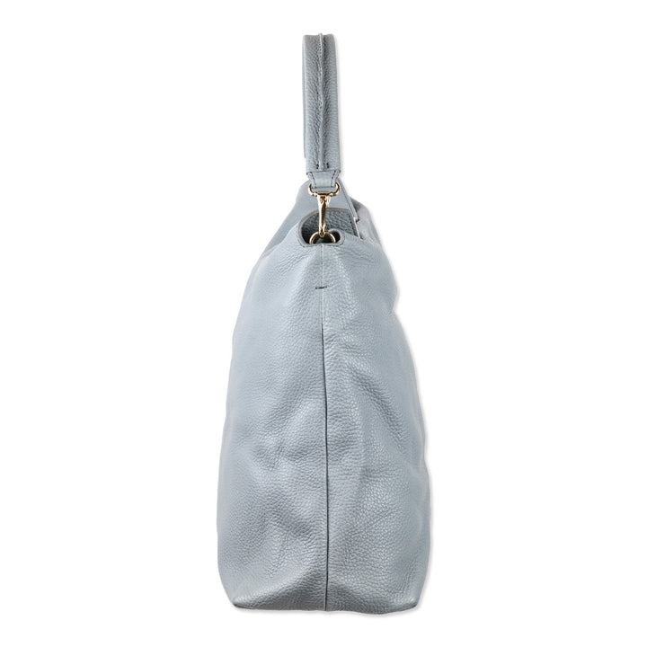 Burberry Storm Grey London Grainy Leather Medium Cale Hobo Bag