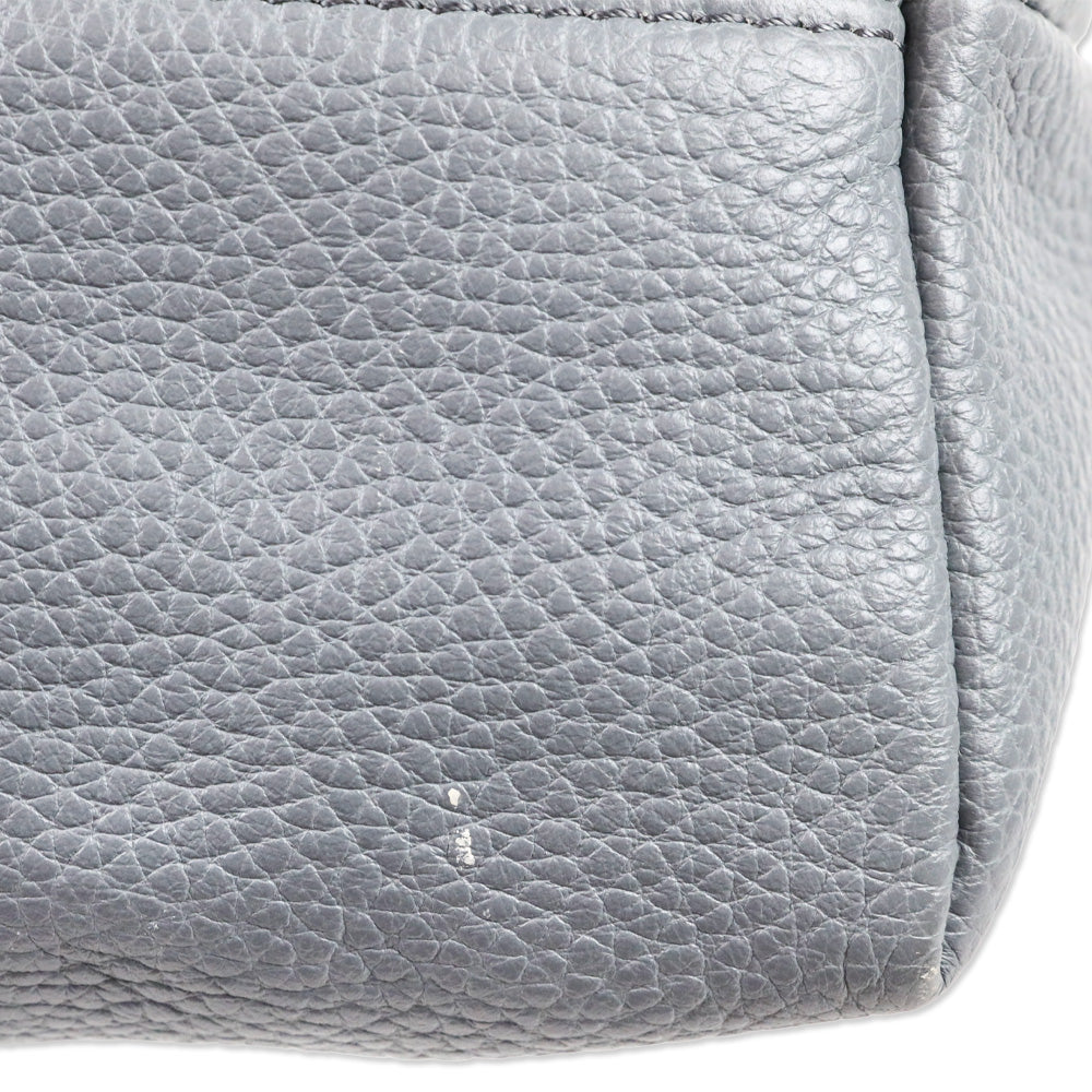 Burberry Storm Grey London Grainy Leather Medium Cale Hobo Bag
