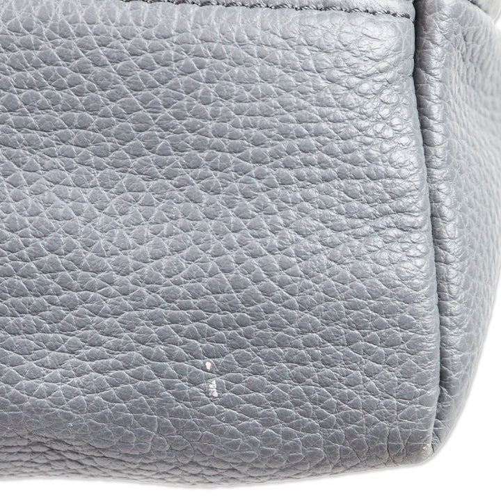 Burberry Storm Grey London Grainy Leather Medium Cale Hobo Bag