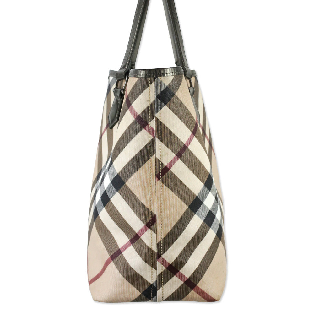 Burberry Supernova Check Large Nickie Tote with Pouch