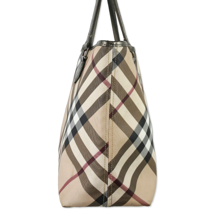 Burberry Supernova Check Large Nickie Tote with Pouch