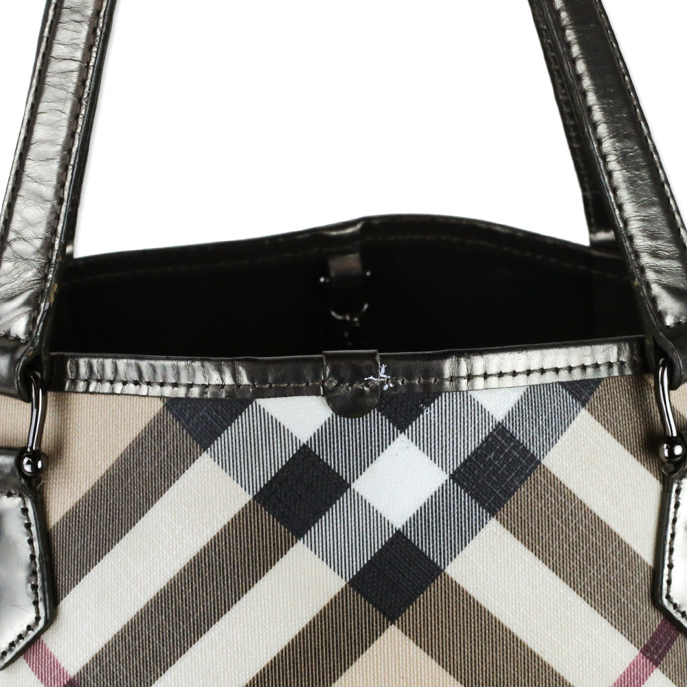 Burberry Supernova Check Large Nickie Tote with Pouch