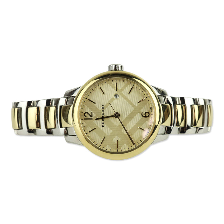 Burberry The Classic Champagne Gold Dial Two Tone Steel Strap Watch