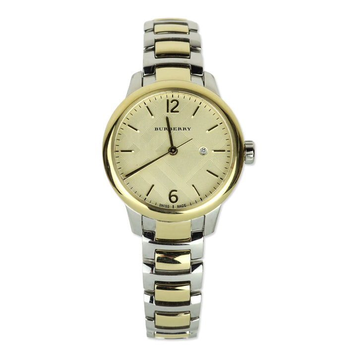 Burberry The Classic Champagne Gold Dial Two Tone Steel Strap Watch