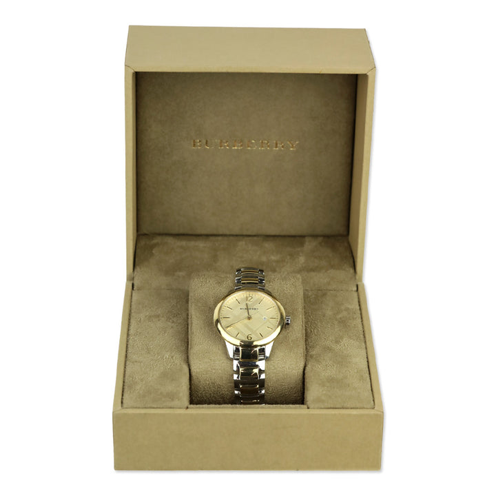 Burberry The Classic Champagne Gold Dial Two Tone Steel Strap Watch