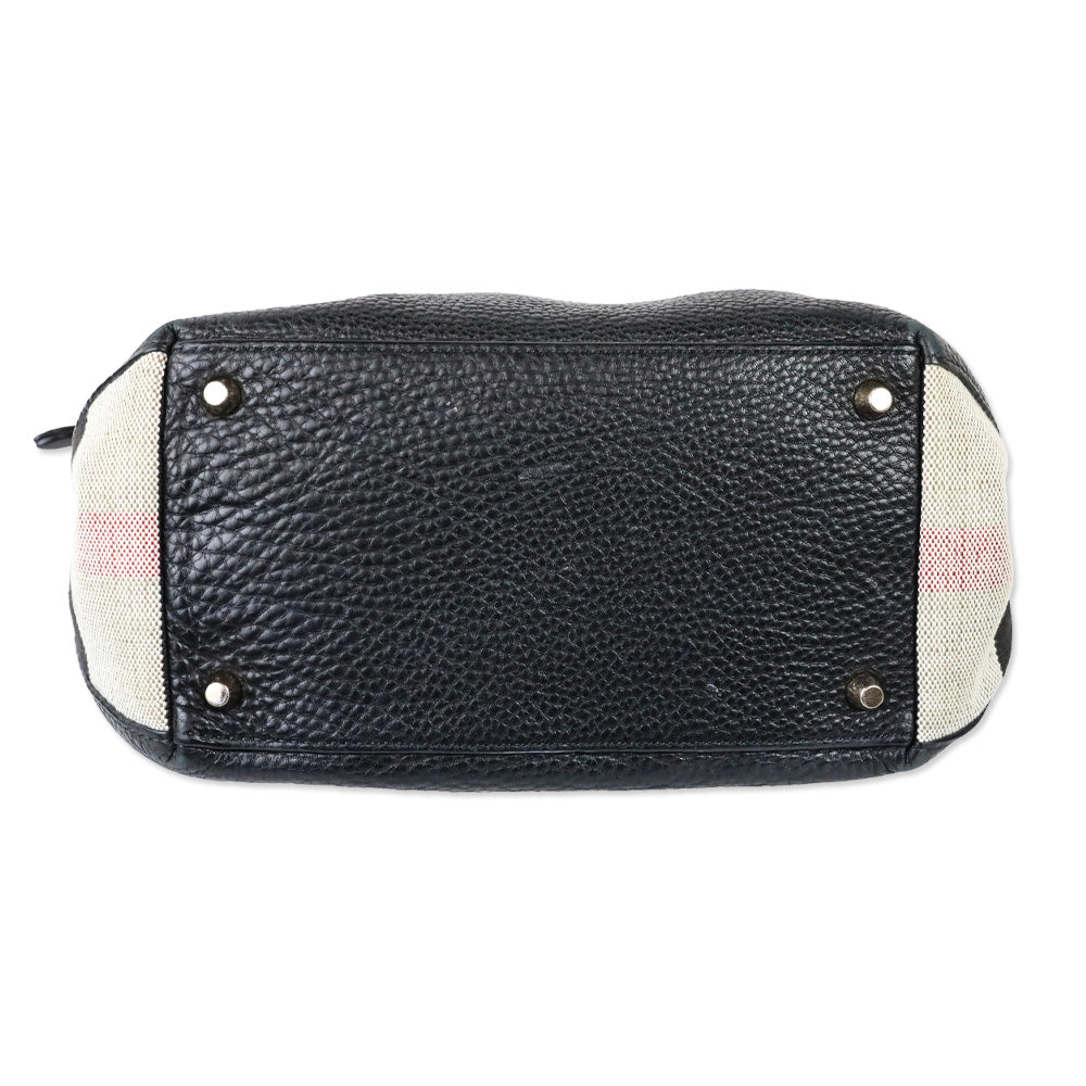 Burberry Black Grained Leather Small Maidstone Tote